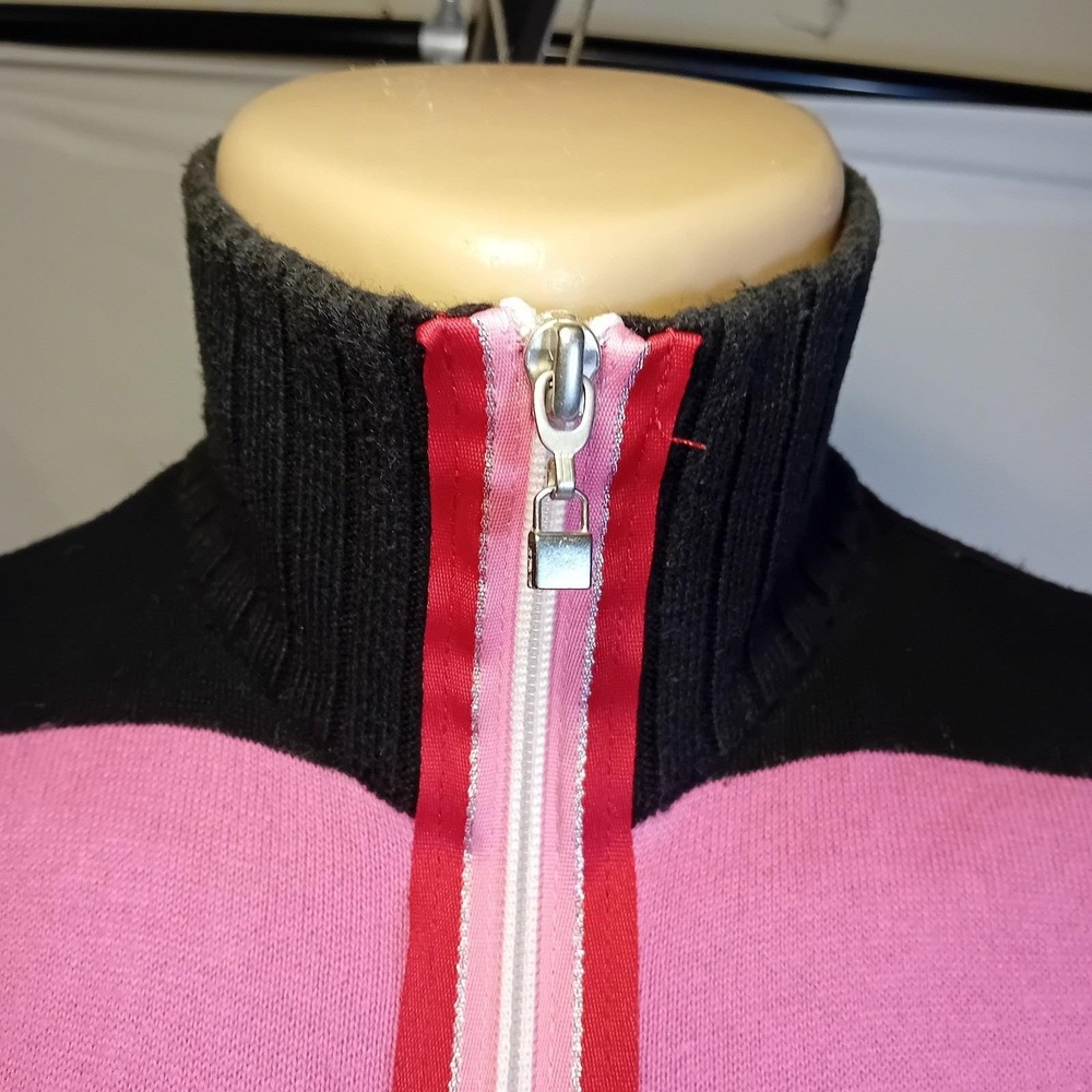 VTG Y2K Juniors XX by MEXX Jeans Stripe Zip Mock Neck Sweater Emo Punk Scene XS - Picture 7 of 16